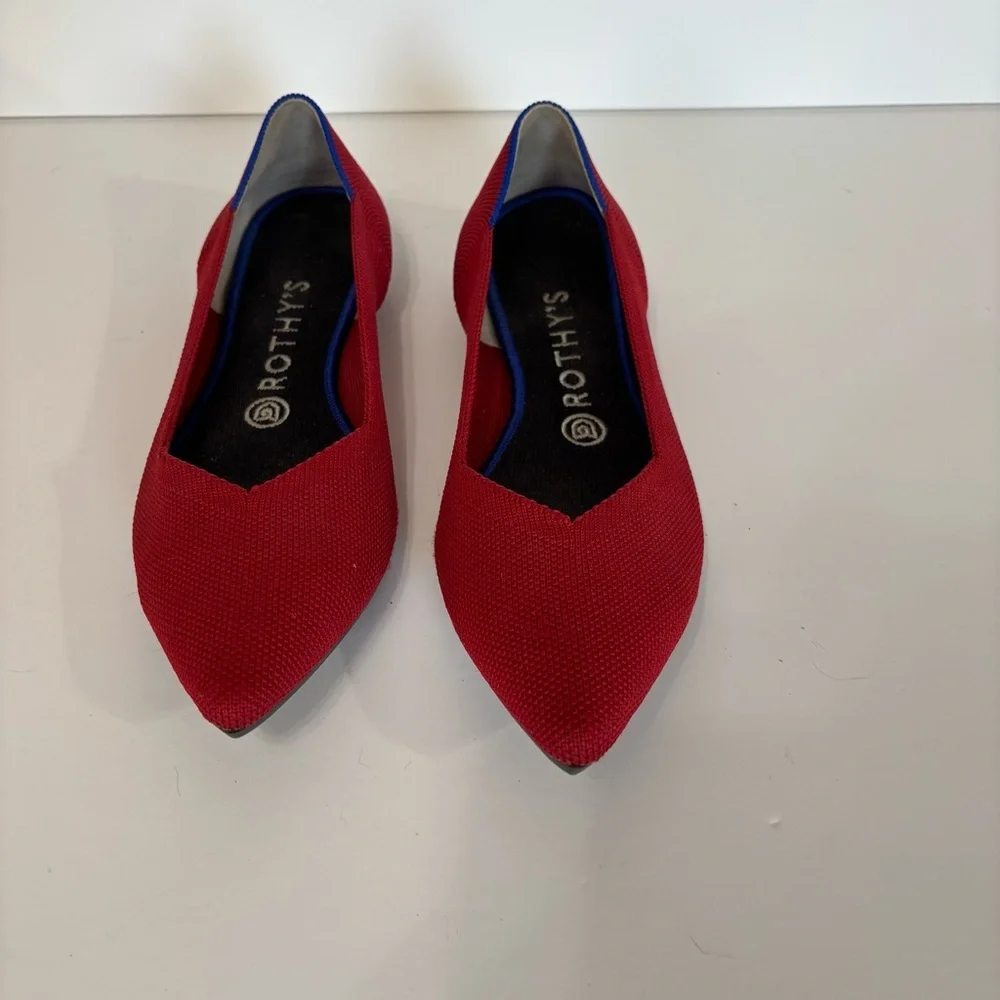 Rothy's Red Pointed Women's Flats W8.5 - Picture 1 of 4